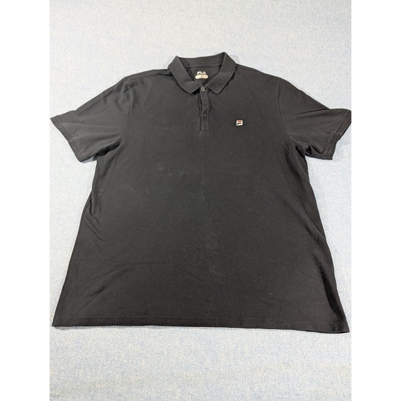 Fila Other - Fila Mens Pima Cotton Blend Short Sleeve Polo Shirt Black Size XL